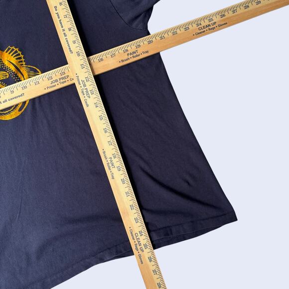 Vintage L Bass Fish Graphic Tee Blue Yellow Fishing - Picture 4 of 6